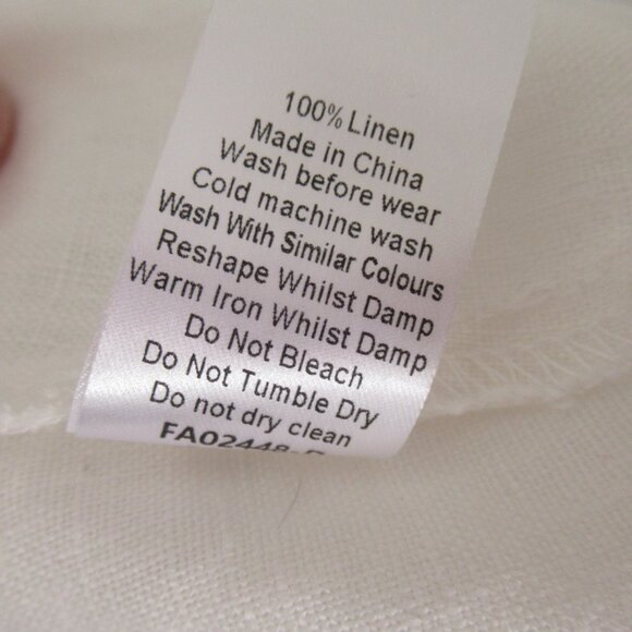 The Fated Top 10 L XL Off White Linen Oversized Flowy Lagenlook Minimalist - Picture 7 of 9